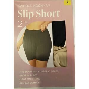 Carole Hochman Women's Slip Shorts, Black/Nude Size Small